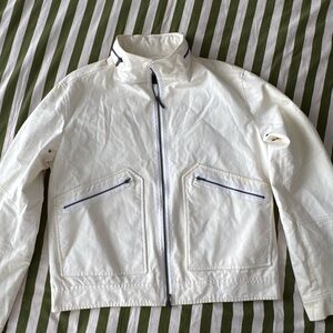 Jil Sander Contrast High White Bomber Jacket